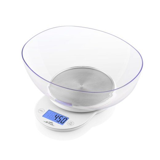 ETA Kitchen scale with a bowl Graduation 1 g Display type LCD White