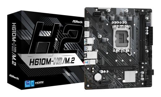 Emaplata ASROCK Intel H610 LGA1700 Micro-ATX Mälu DDR4 Mälu pesad 2 1xPCI-Express 3.0 1x 1xPCI-Express 4.0 16x 1xM.2 2xHDMI 4xUSB 2.0 2xUSB 3