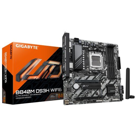 Gigabyte B840M DS3H WIFI6 (rev. 1.1) Processor family AMD Processor socket AM5 DDR5 Supported hard disk drive interfaces SATA, M.2 Number of SATA c
