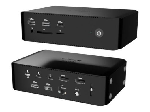 I-TEC Thunderbolt 5 Quattro Display DS 2xTB5 2xHDMI 1x2.5GLAN 1xAudio/Mic 1xUSB-C Gen2 4xUSB-A Gen2 SD+TF Cardreader PD 140W KL