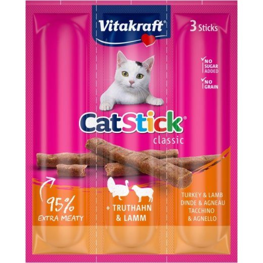 VITAKRAFT Cat Stick kalkun ja lambaliha - kassi maius - 18 g