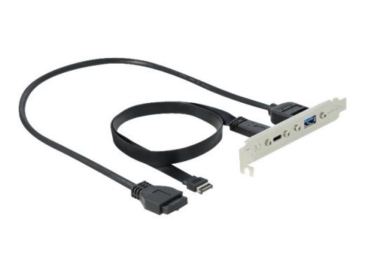 Delock 50cm USB paneeli avade kinnitusrakmed, must