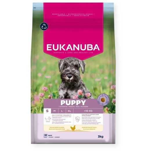 EUKANUBA Puppy Small Rich in chicken - kuiv koeratoit - 3kg