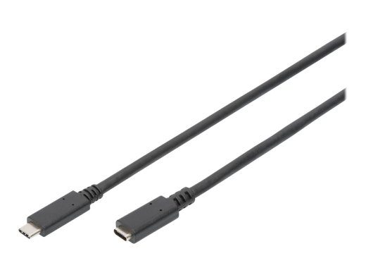 DIGITUS USB Type-C Pikenduskaabel 2m Must