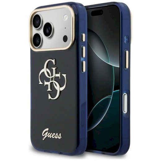 Üksus Guess IML 4G Script Metal iPhone 17 Pro Max jaoks / sinine