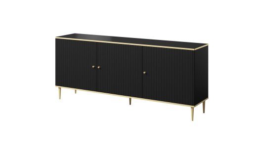 GLAMOUR sahtid 180x40x75,5 cm must matt + kuldne