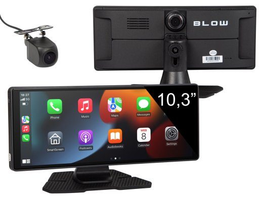 Belaidis CarPlay5.0 BLOW Multimedijos stotis su vaizdo registratoriumi ir galinės vaizdo kamerą