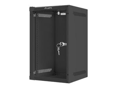 Lanberg Ruumikapp 10" seinale paigaldatav 9U/280x310 (flat pack) klaasuksega WF10-2309-10B Must