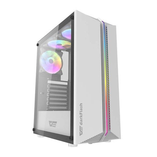 Darkflash DK151 LED arvutikorpus (valge) + 3 RGB ventilaatorit