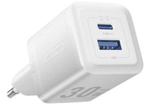 MOBILE CHARGER WALL 30W USB/2P WHITE FEQW0- VENTION