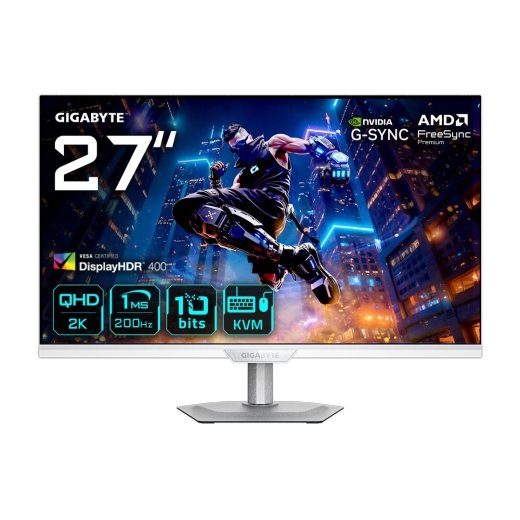 GIGABYTE M27Q2 QD ICE 27” QHD žaidimų monitorius - 2560 x 1440, 200Hz, 1ms, 350 cd/m², FreeSync Premium, Display HDR400, HDMI 2.0, Displayport 1.4