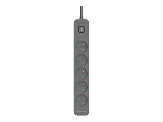 Tracer PowerLine + 5-Outlet Power Strip 16A Gray 5m