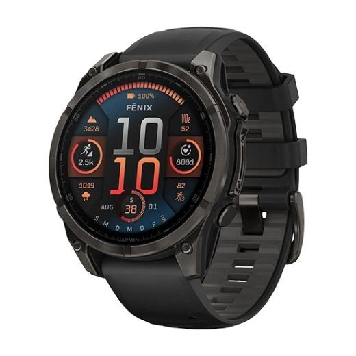 Kell Garmin Fenix 8 GPS 47mm Silikoon Must Rihm Must
