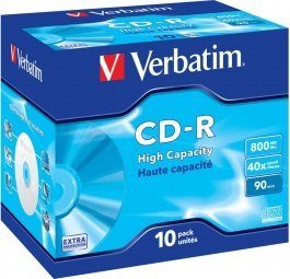 Verbatim Blank CD-R 800MB 1x-40x Täiustatud kaitse, 10 tk Jewel