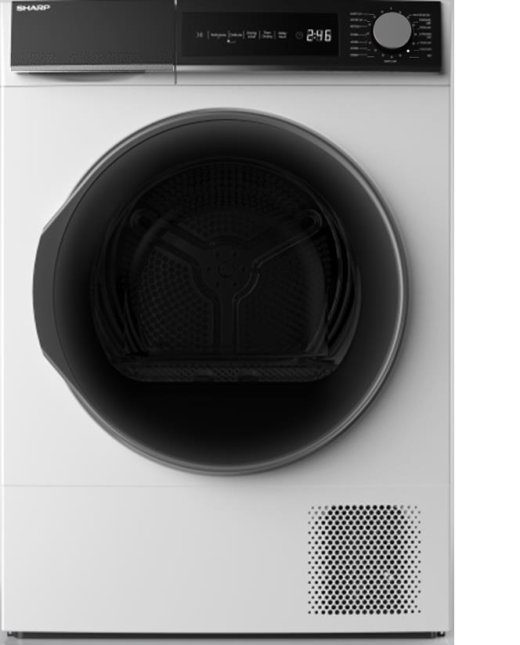 Sharp KD-NHH8S8GW3 Freestanding Front Loading Dryer 8 kg White