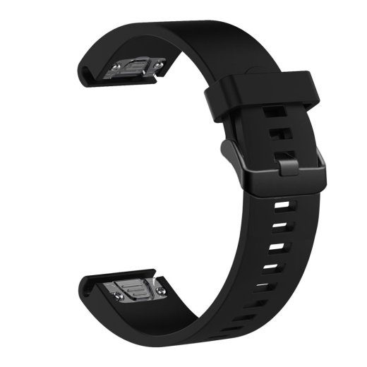 Fixed Silicone Strap for Garmin QuickFit 20mm Black