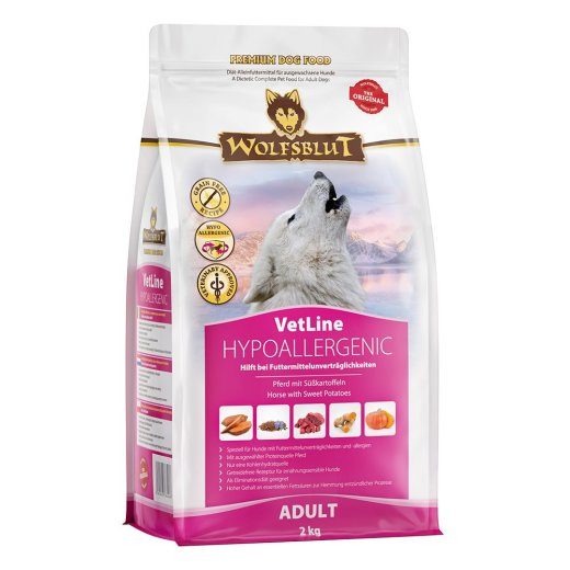 WOLFSBLUT VetLine Hüpoallergeenne Hobu magusate kartulitega - kuiv koeratoit - 2kg