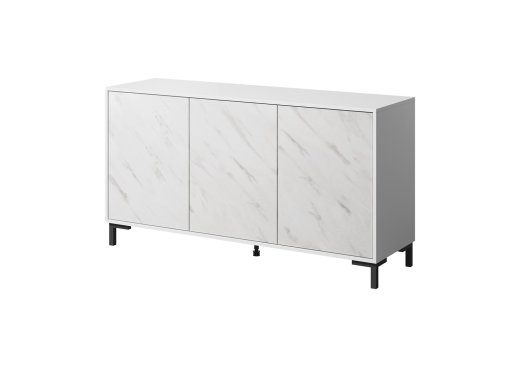 MARMO 3D sahtelaud 150x45x80,5 cm valge matt/marmorvalge