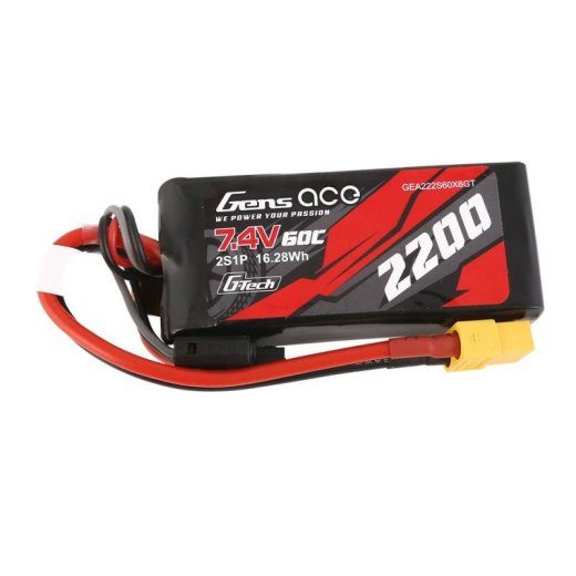 GensAce G-Tech LiPo 2200mAh 7.4V 60C 2S1P XT60 akkut