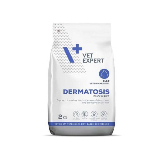 VETEXPERT Veterinary Diet Dermatosis Cat Duck & Rice Dry Cat Food - 2 kg