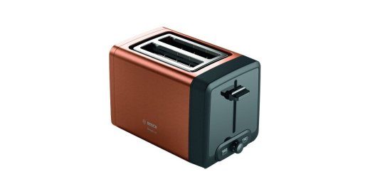 Bosch DesignLine praetoster TAT4P429 Võimsus 970 W Pesade arv 2 Korpusmaterjal Roostevaba teras Vask/Must