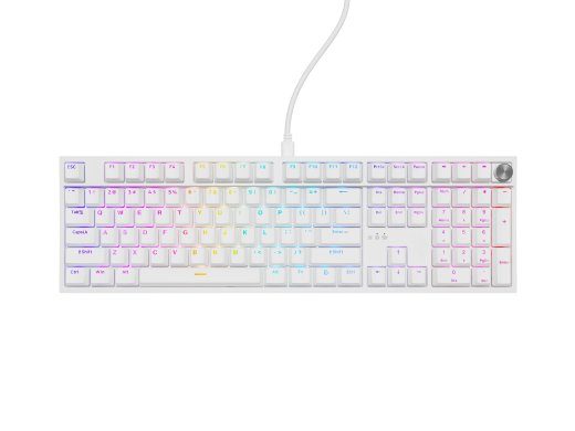 Genesis Thor 404 Mehaaniline mänguklaviatuur Juhtmega US Outemu Peach Silent Valge