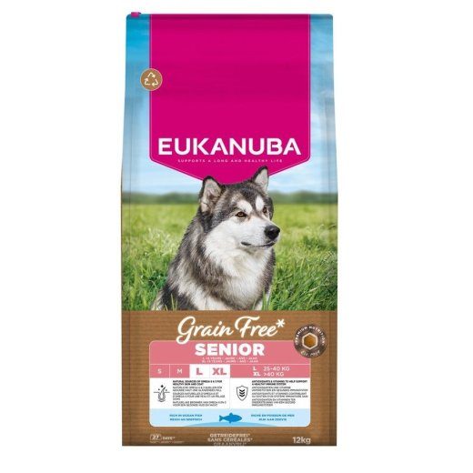 EUKANUBA Grain Free Senior Large Ocean Fish - kuiv koeratoit - 12kg
