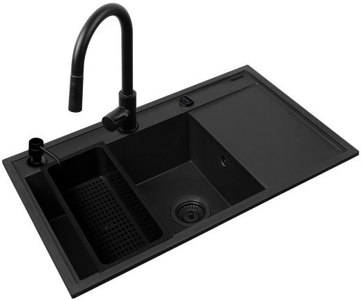 Pyramis Camea kraanikauss + Idea Black Edition segisti komplekt - 070168402BE - Vulkaan