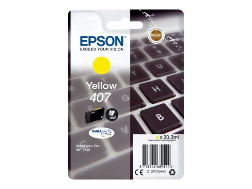 Epson 407 kollane 1900 lehekülge tint C13T07U440