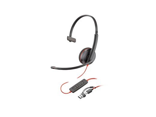 HP Poly Blackwire 3215 Kabelinės ausinės Juodos