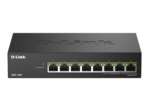 D-Link DMS 108P 8-portiline 2.5 Gigabit Ethernet PoE+ lüliti