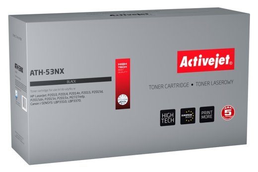 Activejet ATH-53NX Toner (asendus HP 53X Q7553X, Canon CRG-715H); Supreme; 7900 lehekülge; must