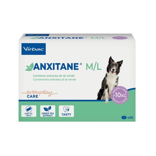 VIRBAC Anxitane vidutinės ir didelės veislės - raminantis produktas šunims - 30 tablečių