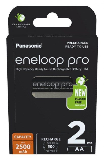 Laetavad patareid PANASONIC ENELOOP PRO AA 2500 mAh 2 tk (BK-3HCDE/2CP)