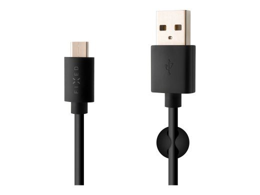 Fixeeritud andmekabl USB/USB-C pistikutega Must
