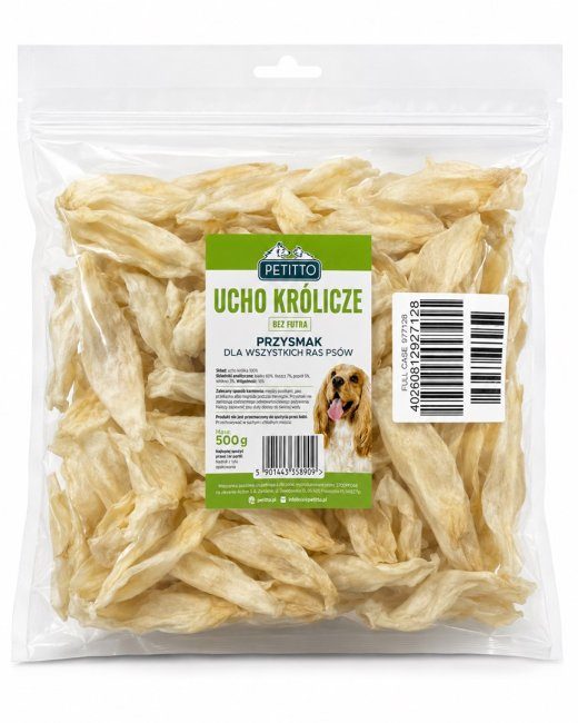 PETITTO Küülikukõrv ilma karvata Mono koerakompuu - 500g