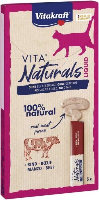 VITAKRAFT VITA NATURALS Vedelik veiseliha - kassitoitude lisand - 5x15 g