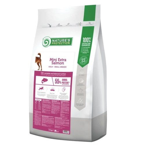 NATURE'S PROTECTION Mini Extra Salmon - kuiv koeratoit - 7,5kg