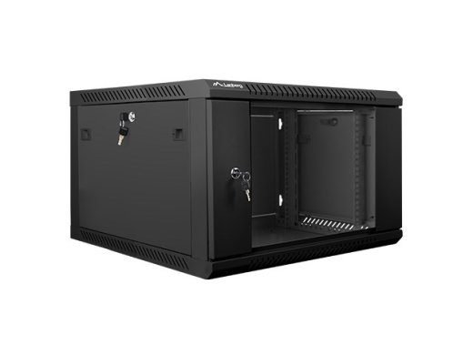 Lanberg 19'' 6U seinakinnitusega rack-kapp 600x600mm must (klaasiga uks)