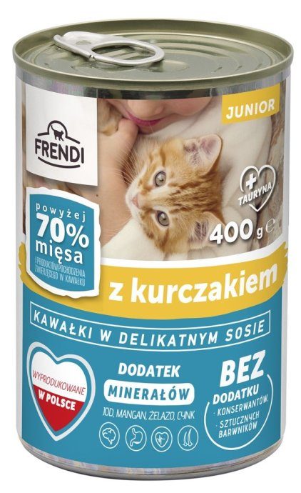 FRENDI Junior kana tükid õrnas kastmes märgkassitoit - 400g