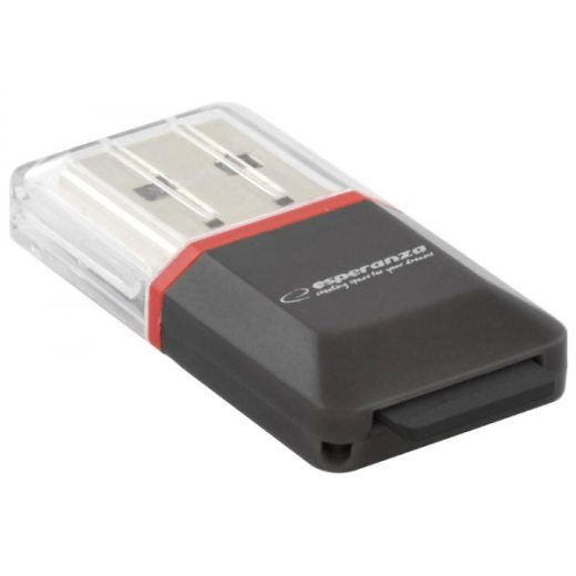 Esperanza EA134K kaardilugeja Must,Hõbedane,Läbipaistev USB 2.0