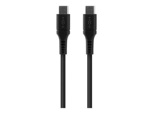 Fiksuotas USB-C įkrovimo kabelis USB-C/USB-C, 2m, 60W FIXDLS-CC2-BK