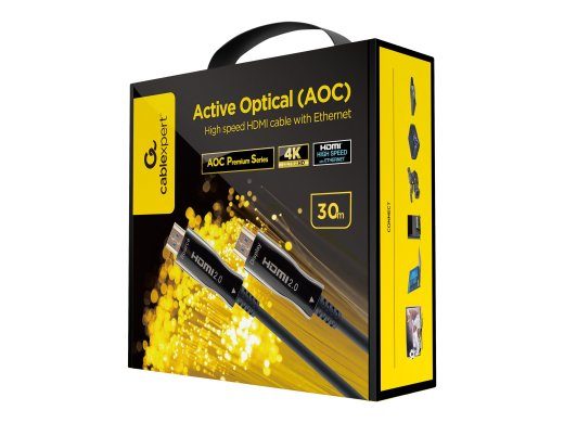 GEMBIRD Aktiivne Optiline AOC Kõrge kiirusega HDMI kaabel Ethernetiga AOC Premium Series 30m