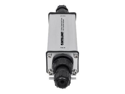 Intellinet väline võimsa võimsusega laiendaja korduvkasutaja, IEEE 802.3at/af Power over Ethernet (PoE), laiendab ulatust kuni 100m, metall, IP65 k...