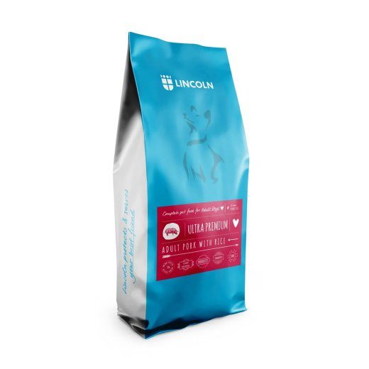 LINCOLN Ultra premium Medium and large Pork with rice - kuiv koeratoit - 12kg