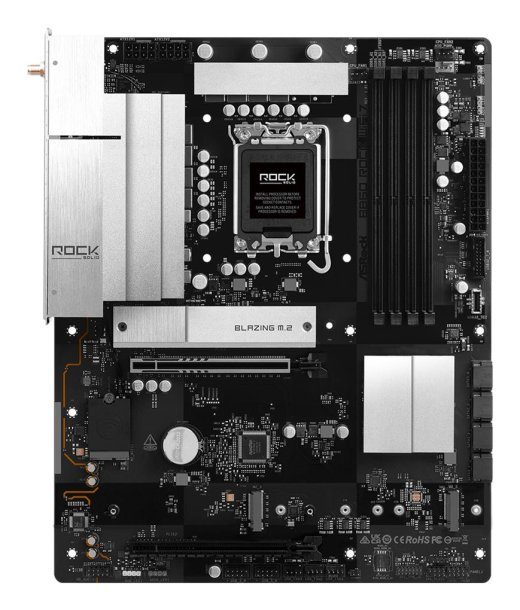 Emaplaat ASROCK B860 Rock WiFi 7 Intel B860 LGA 1851 (Socket V1) ATX RAM DDR5-SDRAM 4xSlots Wi-Fi Jah Bluetooth Jah 3xM.2 (M) pesade arv B860