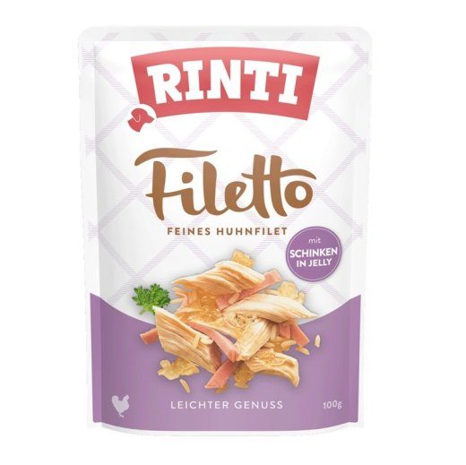 RINTI Filetto Chicken Fillet with Ham Wet Dog Food - 100g