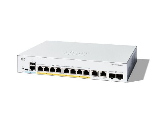 Cisco Catalyst 1300-8P-E-2G 8-uotė Gigabit Ethernet PoE+ keitiklis