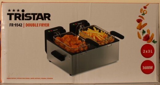 SALE OUT. Tristar FR-9342 Double deep fryer, Total capacity 6 L, 3600 W, Stainless Steel/Black Tristar Double deep fryer FR-9342 Power 3600 W Capac