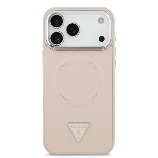 Guess PU Nahast Triangle Logo MagSafe Kaitseümbris Apple iPhone 17 Pro Max jaoks
